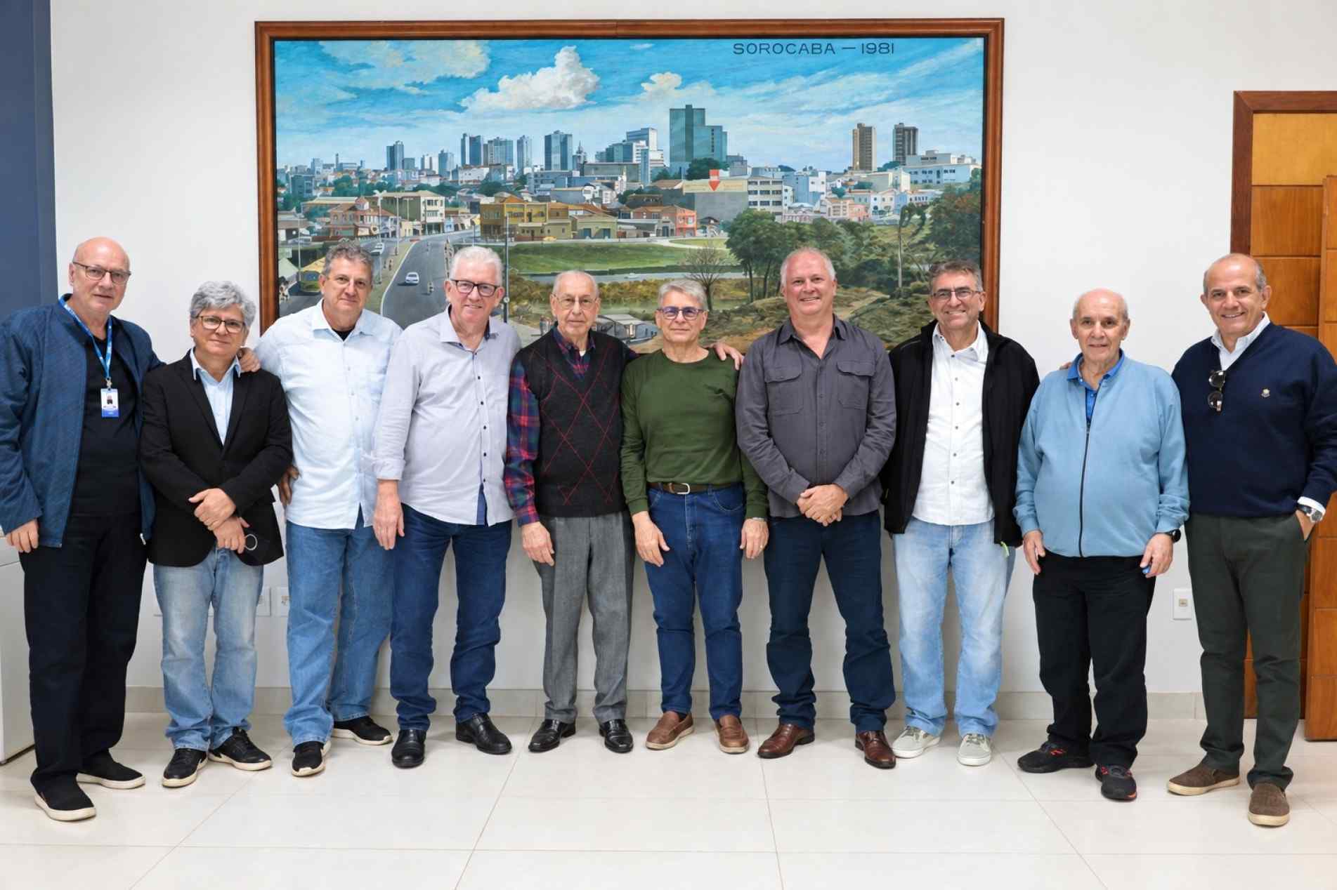 Da esquerda para direita: Carlos Hingst Corrá, Luiz Antonio Zamuner, Ricardo Benitez Martins, João Carlos Wey, Américo de Carvalho Filho, José Augusto Marinho Mauad, Rubens Cury Basso, Vanderlei da Silva, João Luiz Monteiro e César Augusto Ferraz dos Santos 