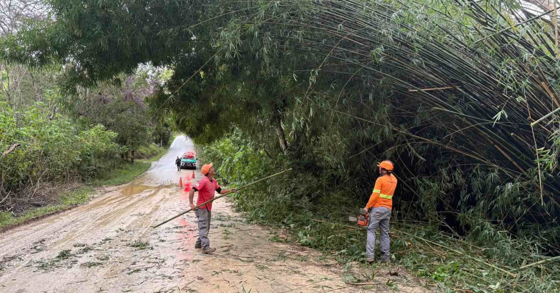 Equipes trabalham na recupera&ccedil;&atilde;o de &aacute;reas atingidas