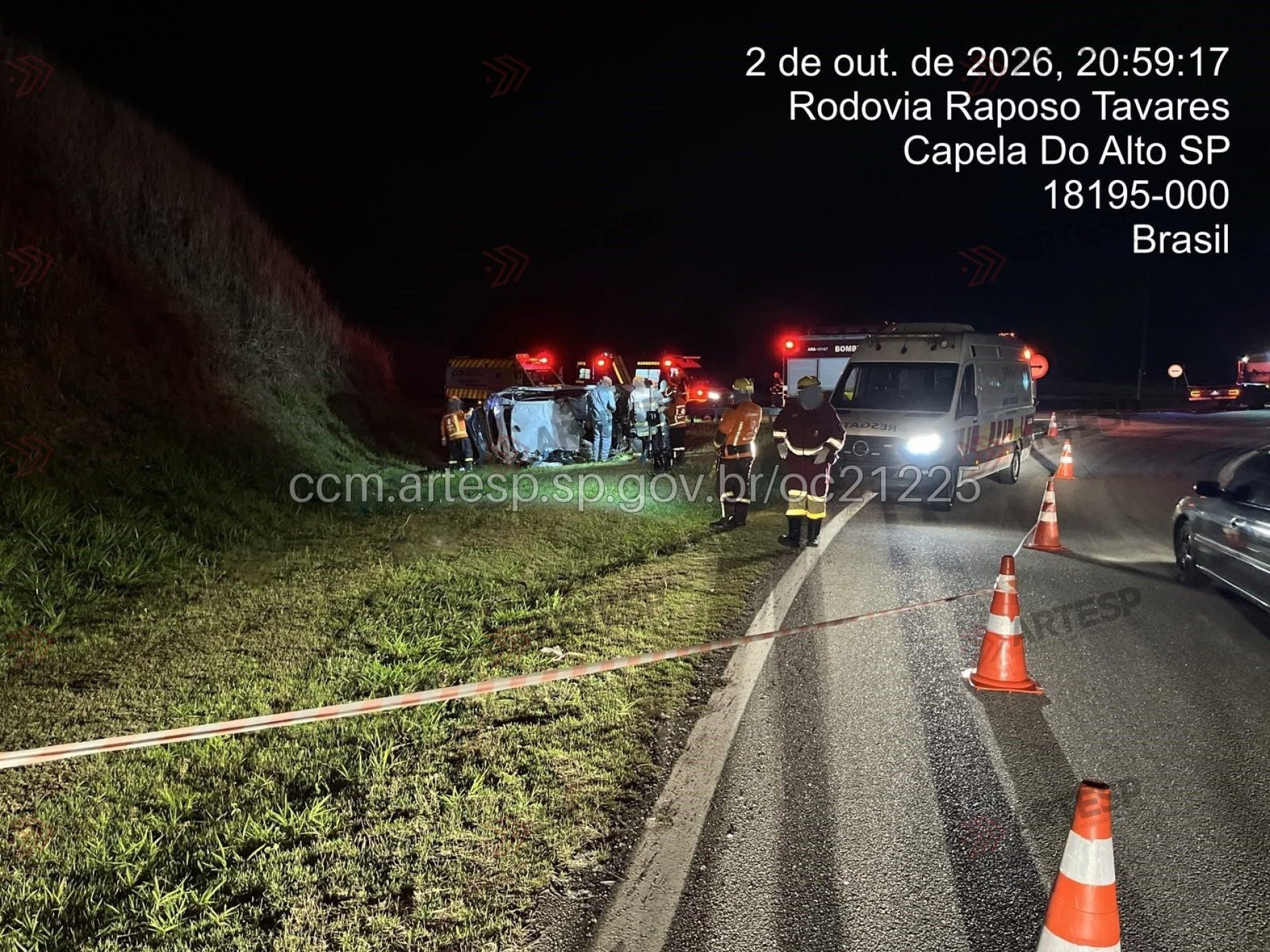 A identidade da vítima não foi divulgada, e as causas do acidente não foram informadas