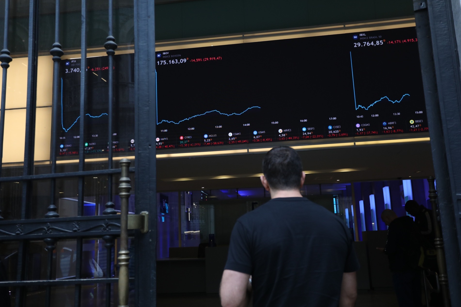 Ibovespa interrompeu negociações de manhã e fechou em queda de 13,8% 